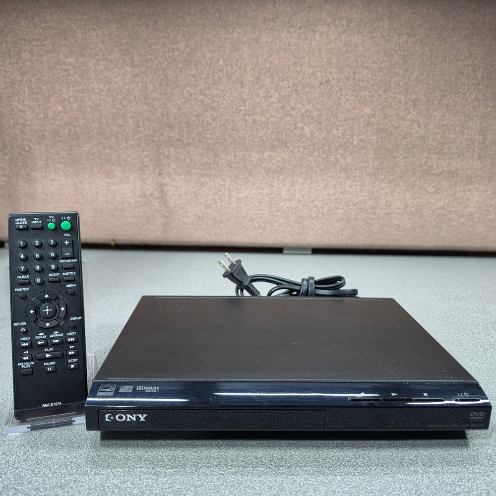 Sony DVD Player DVP-SR210P Black Excellent CD Player with Remote